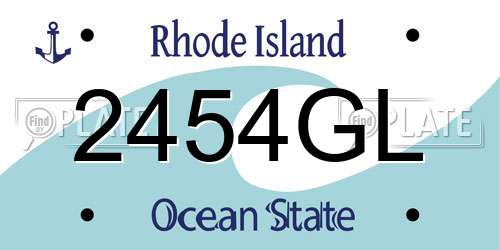 2454GL Rhode Island License Plate