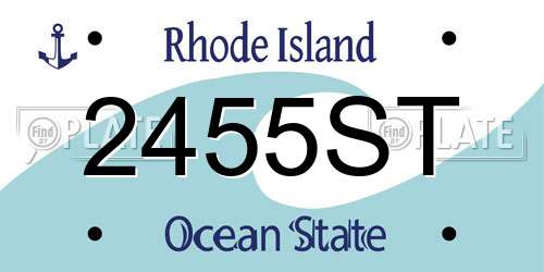 2455ST Rhode Island License Plate