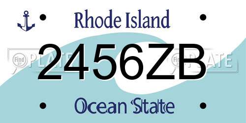 2456ZB Rhode Island License Plate
