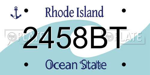 2458BT Rhode Island License Plate