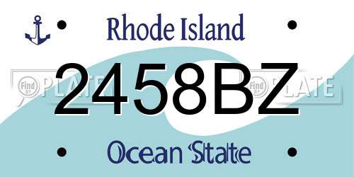 2458BZ Rhode Island License Plate