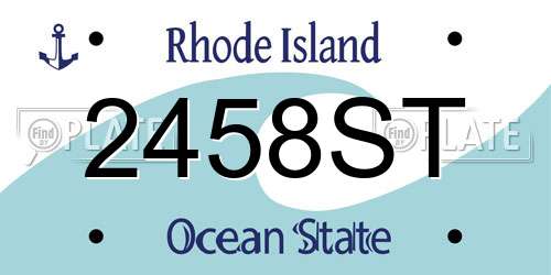 2458ST Rhode Island License Plate