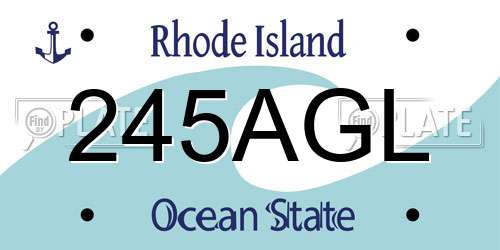 245AGL Rhode Island License Plate