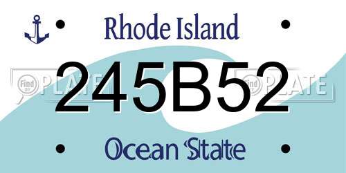 245B52 Rhode Island License Plate