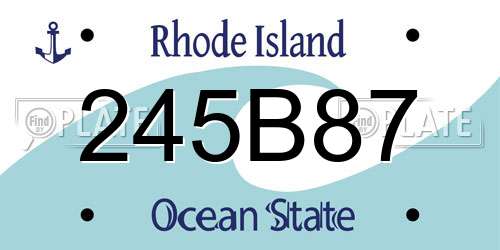 245B87 Rhode Island License Plate