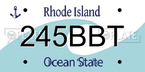 245BBT Rhode Island License Plate