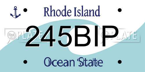 245BIP Rhode Island License Plate