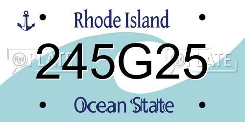 245G25 Rhode Island License Plate