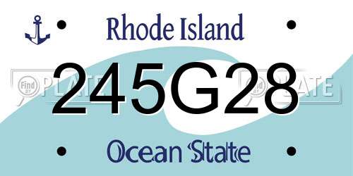 245G28 Rhode Island License Plate