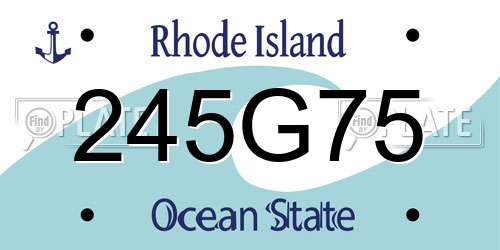 245G75 Rhode Island License Plate