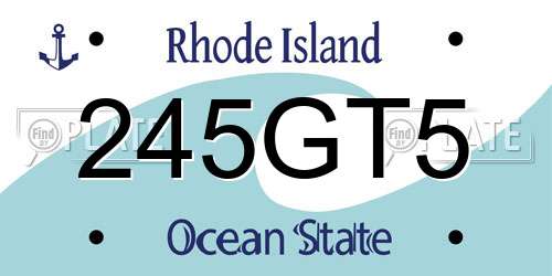 245GT5 Rhode Island License Plate