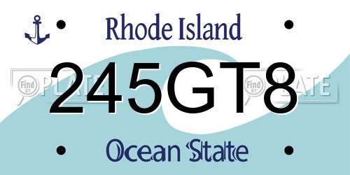 245GT8 Rhode Island License Plate