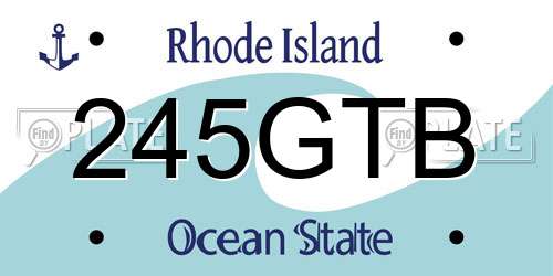 245GTB Rhode Island License Plate