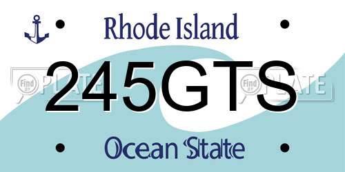 245GTS Rhode Island License Plate
