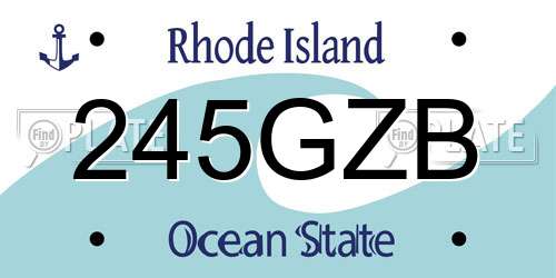 245GZB Rhode Island License Plate