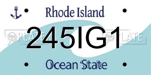 245IG1 Rhode Island License Plate