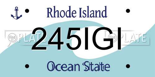 245IGI Rhode Island License Plate