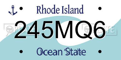 245MQ6 Rhode Island License Plate