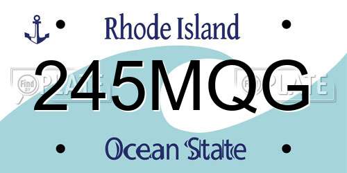 245MQG Rhode Island License Plate