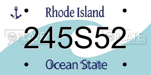 245S52 Rhode Island License Plate
