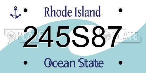 245S87 Rhode Island License Plate