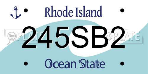 245SB2 Rhode Island License Plate