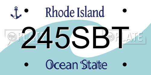 245SBT Rhode Island License Plate