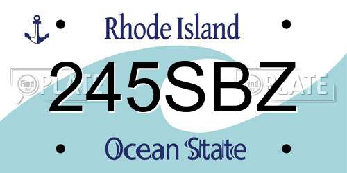 245SBZ Rhode Island License Plate