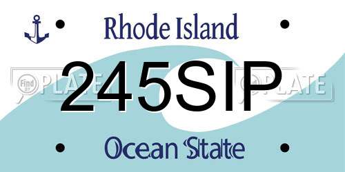 245SIP Rhode Island License Plate