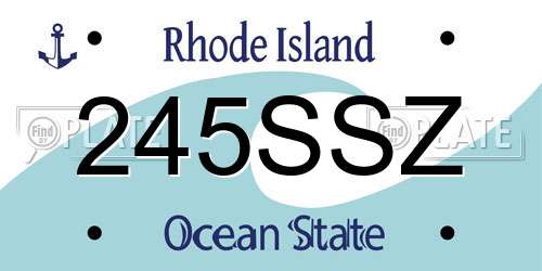 245SSZ Rhode Island License Plate