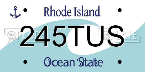 245TUS Rhode Island License Plate