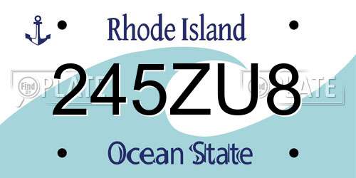 245ZU8 Rhode Island License Plate