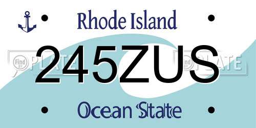 245ZUS Rhode Island License Plate