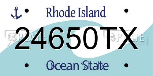 24650TX Rhode Island License Plate