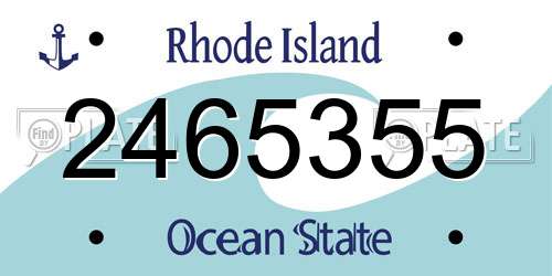2465355 Rhode Island License Plate