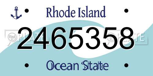 2465358 Rhode Island License Plate