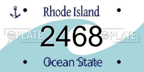 2468 Rhode Island License Plate