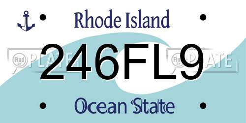 246FL9 Rhode Island License Plate