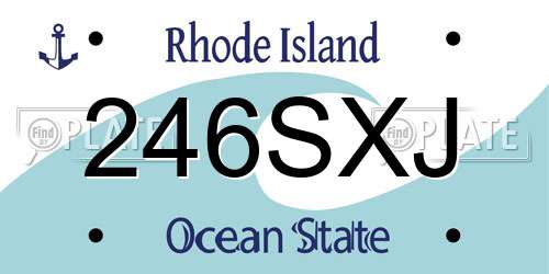 246SXJ Rhode Island License Plate