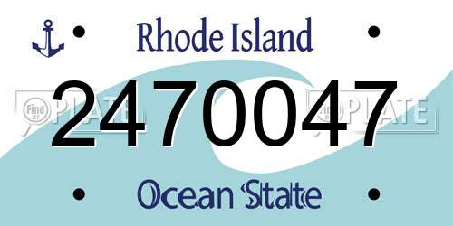 2470047 Rhode Island License Plate