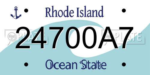 24700A7 Rhode Island License Plate