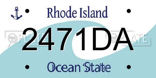 2471DA Rhode Island License Plate