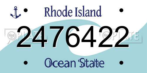 2476422 Rhode Island License Plate