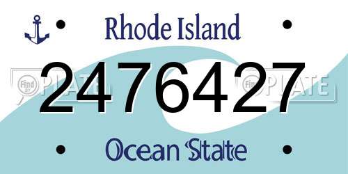 2476427 Rhode Island License Plate