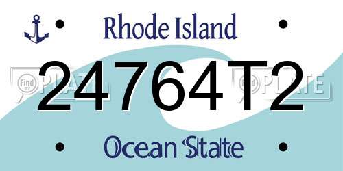 24764T2 Rhode Island License Plate