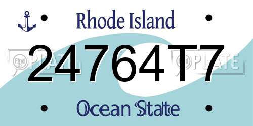 24764T7 Rhode Island License Plate