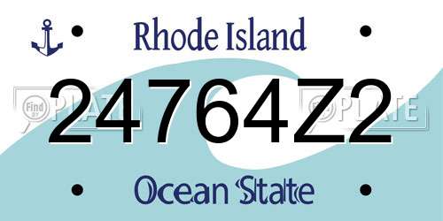 24764Z2 Rhode Island License Plate