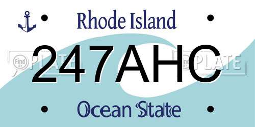 247AHC Rhode Island License Plate