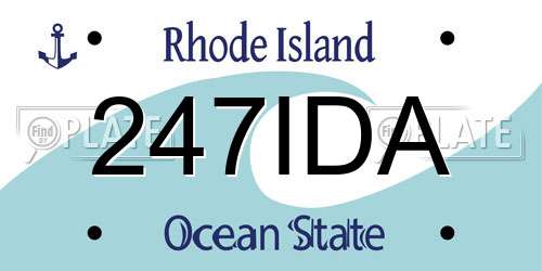 247IDA Rhode Island License Plate