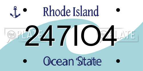247IO4 Rhode Island License Plate